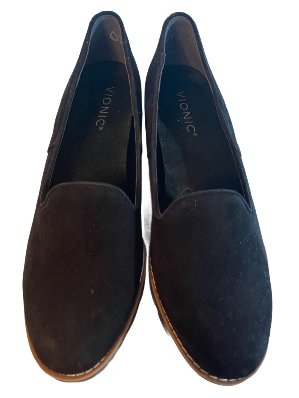 Vionic Black Suede Slip-On Flats